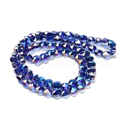 電気メッキガラスビーズセット  ハート  多面カット  藤紫色  10x10x6mm  穴：1.2mm  約78~80個/連  28.82~28.94''（73.2~73.5センチメートル）&nbsp;EGLA-B004-01A-AB03
