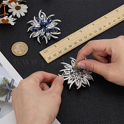 2 шт. броши-цветы со стразами&nbsp;JEWB-FG0001-50