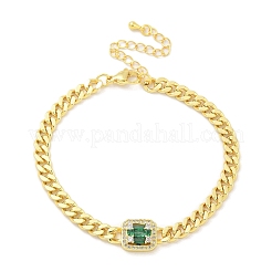 Латунь микро проложить кубические циркониевые браслеты BJEW-S158-05G