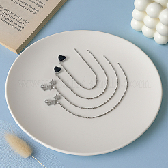 3 пара 3 стилей латунных сережек-сердечек и звездочек со стразами&nbsp;EJEW-HY0001-14