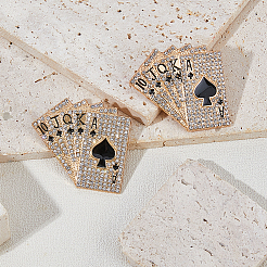 2 pin esmaltado de cartas de póquer&nbsp;JEWB-FH0003-18G