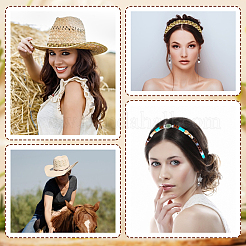 3 шт. 3 стиля деревянных бусин и полиэстеровый винтажный ковбойский шляпный декоративный ремешок&nbsp;DIY-GF0012-34