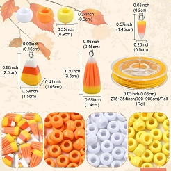 Наборы для самостоятельного изготовления подвесок в виде бочкообразных пластиковых бусин и кукурузы из смолы&nbsp;DIY-YW0011-81