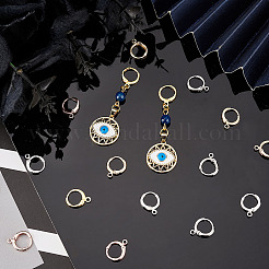 20 шт. 5 цвета латунные серьги-кольца Huggie KK-AR0002-81