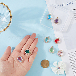 8 шт. 8-х цветные латунные подвески с кубическим цирконием&nbsp;KK-AR0001-92