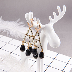 Латунные серьги-кольца с застежкой сзади KK-L148-07