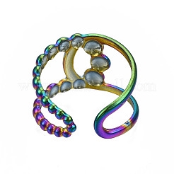 Полые двойные кольца на манжетах&nbsp;RJEW-N038-016