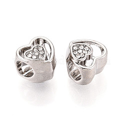 Стойки покрытие сплава горный хрусталь европейских бусы FIND-N011-07P