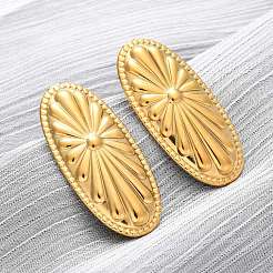 Овальные серьги-гвоздики из нержавеющей стали 304&nbsp;EJEW-Z109-01G