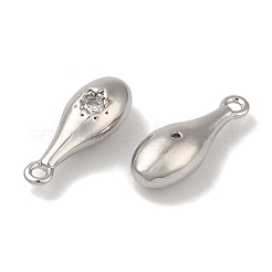 Латунные микропаве прозрачные подвески с фианитом&nbsp;KK-U013-01P