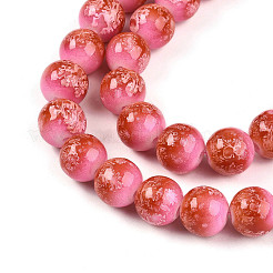 Выпечка окрашенные стеклянные бусины пряди&nbsp;DGLA-N008-10mm-01