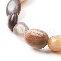 Bracciale elasticizzato con perline in agata del Botswana naturale&nbsp;BJEW-JB06988-04