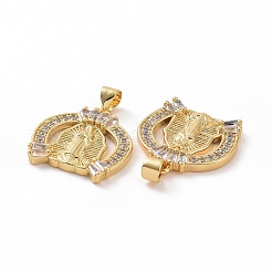 Латунные микропаве прозрачные подвески с фианитом&nbsp;ZIRC-F135-23G