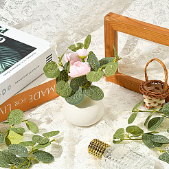 30 шт. пластиковый и полиэстеровый искусственный лист эвкалипта&nbsp;AJEW-SC0031-61B