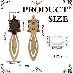 10 шт. закладка в виде черепахи в тибетском стиле с кабошоном TIBE-ME0001-10