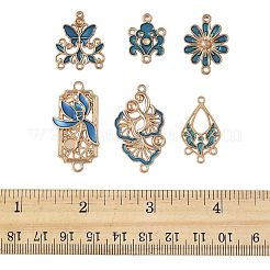 36pcs 6 styles breloques de connecteur en alliage d'émail&nbsp;FIND-FS0004-46C