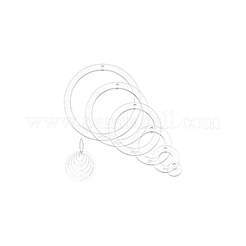 アクリル透明圧板  鉄製ルーズリーフ製本ヒンジリング付き  ラウンド  2.5~15.1x0.35cm  穴：5mm  6個/セット&nbsp;DIY-NB0012-47A