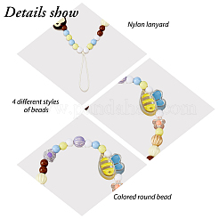 4шт. 4-х стильный ремешок для мобильного телефона с акриловыми бусинами AJEW-HY0001-27