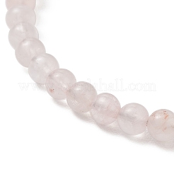 Браслеты-манжеты из натурального розового кварца&nbsp;BJEW-JB13328-01