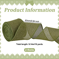 10 ярд ленты из мешковины&nbsp;SRIB-WH0026-11B