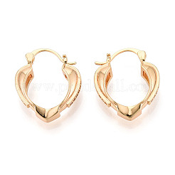 Серьги-кольца в форме сердца с микропаве из кубических цирконий из латуни EJEW-T048-36G