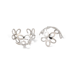 Tappi di perline fiore in ottone placcati in rack&nbsp;KK-K381-01P