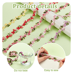 5 ярд двухцветной полиэстеровой вышитой кружевной отделки&nbsp;OCOR-PH0005-19