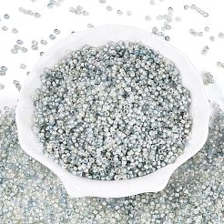 ピカソガラスシードビーズ  ロンデル  丸い穴  スチールブルー  2.5x1.5mm  穴：1.2~1.4mm  約30000個/ポンド&nbsp;SEED-Q041-02A