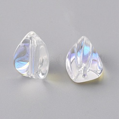 10шт гальванические прозрачные стеклянные бусины&nbsp;EGLA-WH0001-06A