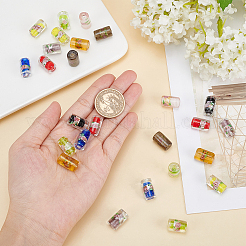 36 шт. 9-х цветные бусины ручной работы из серебряной фольги в технике лэмпворк&nbsp;FOIL-OC0001-04