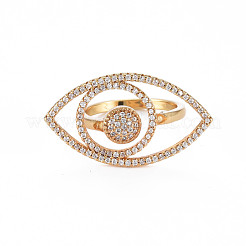 Кольца из латуни с микропаве&nbsp;RJEW-S044-156-NF