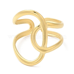 Открытое манжетное кольцо из нержавеющей стали 304 с обмоткой из проволоки для женщин RJEW-I098-02G