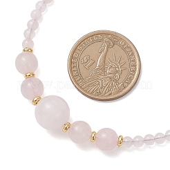 Ожерелья из круглых бусин с градуированными бусинами из натурального зеленого авантюрина NJEW-JN05654