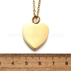 Collane con ciondolo a forma di bara cineraria a forma di cuore in acciaio inossidabile 304&nbsp;NJEW-V002-02G