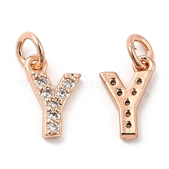 Breloques en laiton avec zircone cubique AAA de type micro-pavé&nbsp;ZIRC-P067-11RG-Y-NR