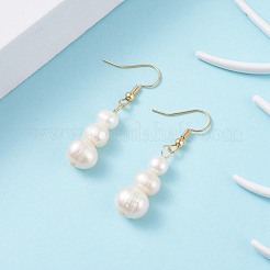 Серьги с подвесками из натуральных жемчужных бусин для женщин EJEW-JE04755