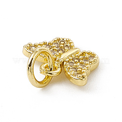 Подвески-бабочки из латуни с микропаве из прозрачного кубического циркония&nbsp;ZIRC-F132-43G