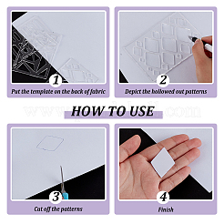 3 pz. 3 stili di stencil da disegno in acrilico trasparente&nbsp;AJEW-HY0001-77C