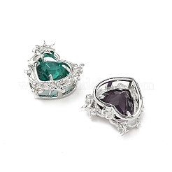 Подвески из латуни и стекла с микропаве из кубических цирконий&nbsp;KK-S532-04P