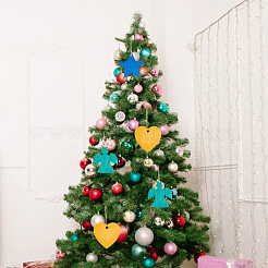 Thème de noël pendentifs en bois décorations&nbsp;WOOD-GA0001-09