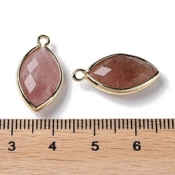 Natürliche Erdbeer-Quarz-Anhänger&nbsp;G-B009-01G-Z