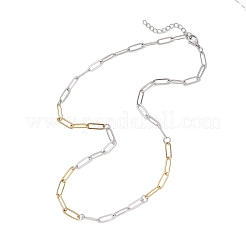 Цепочки-скрепки из двухцветной нержавеющей стали 304 толщиной 4 мм NJEW-JN05625
