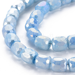 Непрозрачная выпечка окрашенные стеклянные бусы пряди EGLA-N006-008-B07