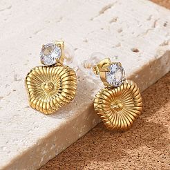 Серьги-гвоздики из нержавеющей стали 304&nbsp;LS-EJEW-R020-04G-01