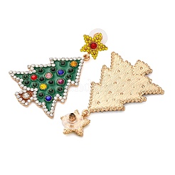 Weihnachtsbäume mit Stern-Ohrstecker aus Legierung für Damen&nbsp;EJEW-Z078-02A