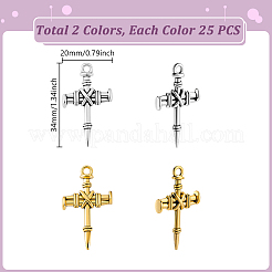 50 шт. 2-х цветные подвески из цинкового сплава в тибетском стиле FIND-GA0007-33