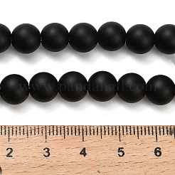 Натуральные бусины из черного оникса (окрашенные и нагретые) G-Z024-01B-01