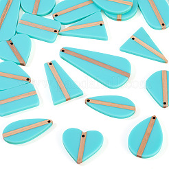 20шт. 10 комплекта подвесок из непрозрачной смолы и дерева&nbsp;RESI-TA0004-63A