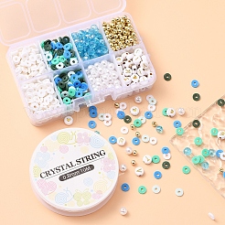 Kit de fabrication de bracelets de lettres et de perles d'imitation et de perles heishi&nbsp;DIY-YW0005-23C