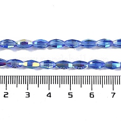 Стеклянные бусины с гальваническим покрытием  GLAA-Q101-03B-AB04